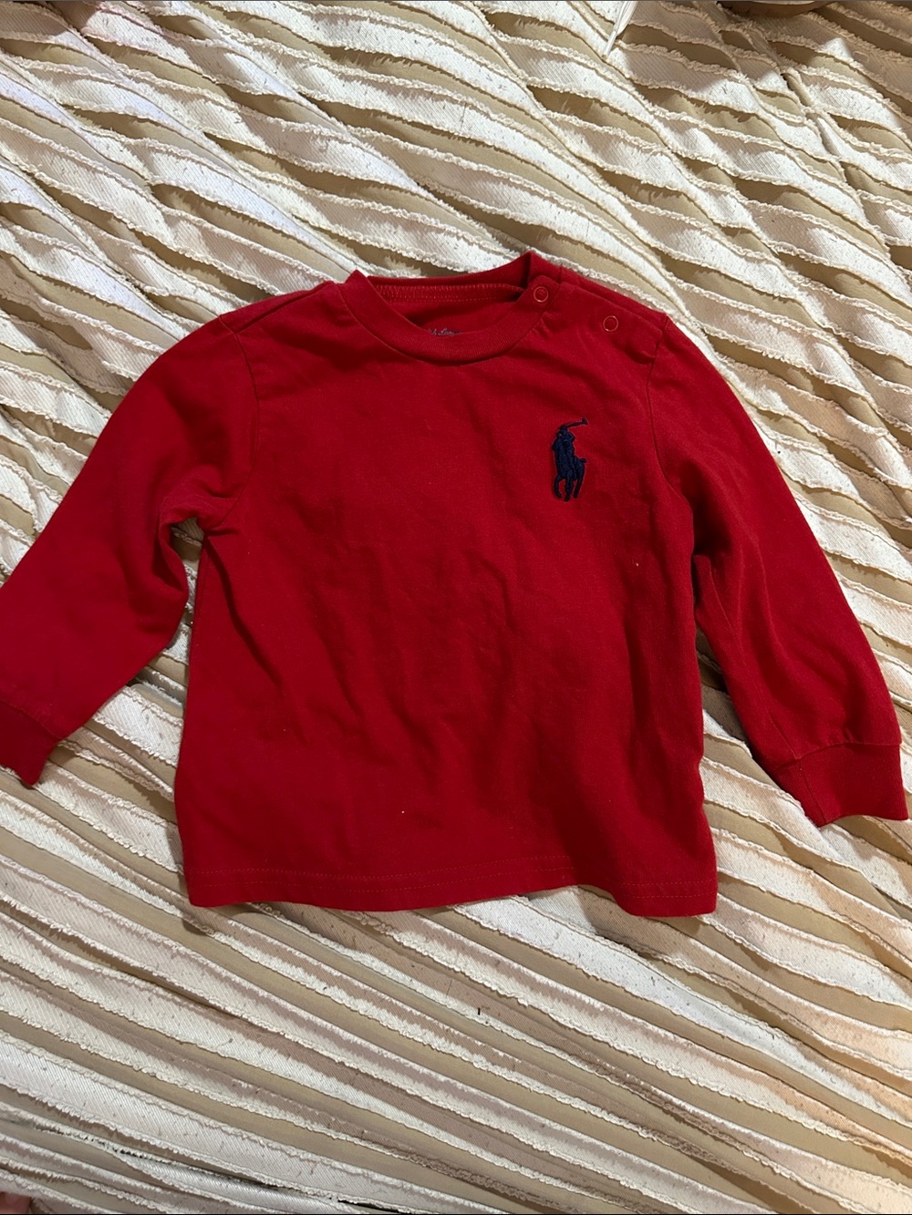Polo by Ralph Lauren Red Long-Sleeve Tee with Navy Pony